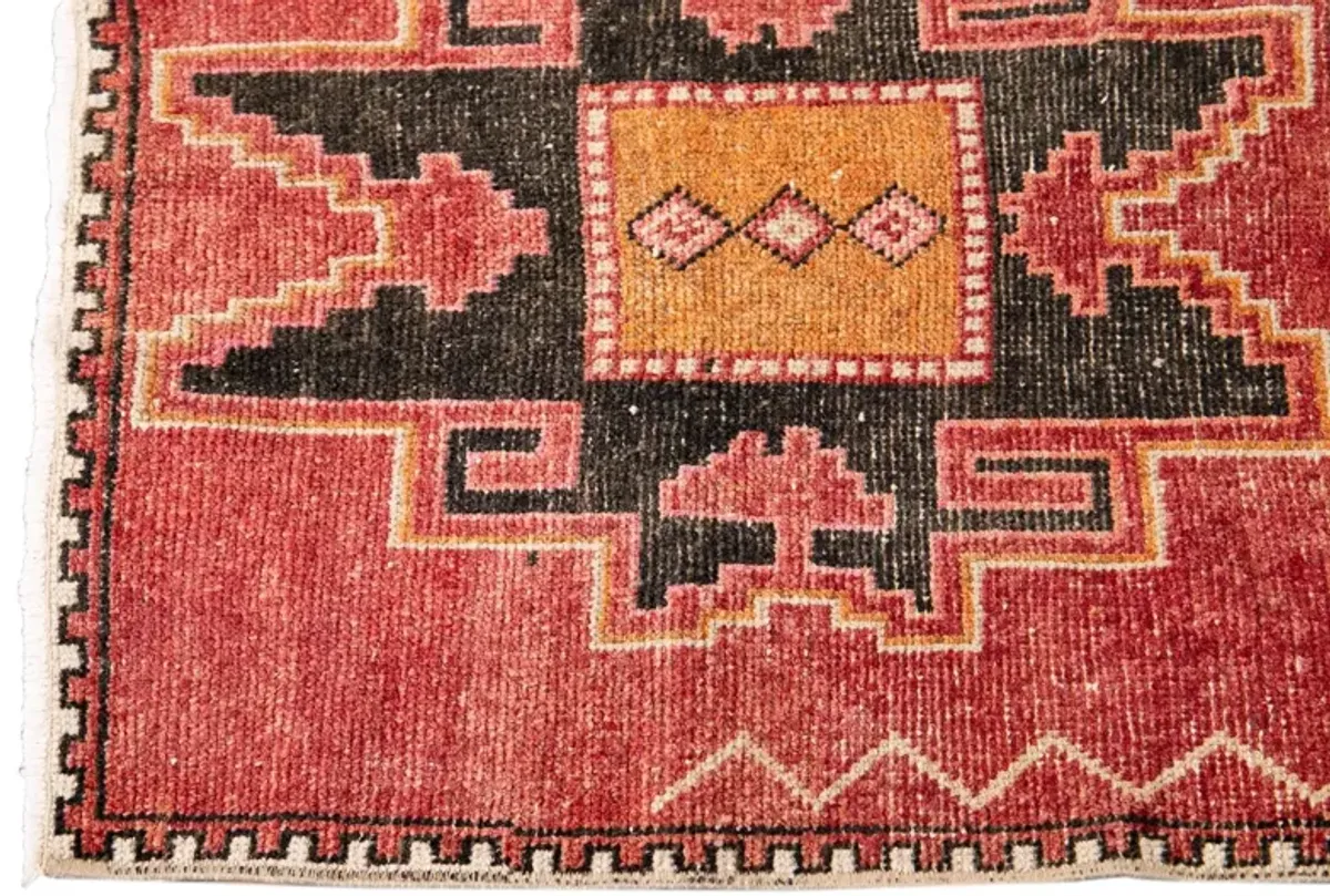 Vintage Turkish Medallion Runner Rug - Apadana - Red - Red