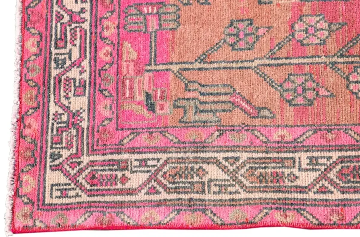 Vintage Persian Malayer Runner Rug - Apadana - Pink - Pink