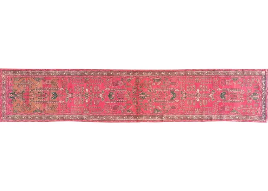 Vintage Persian Malayer Runner Rug - Apadana - Pink - Pink