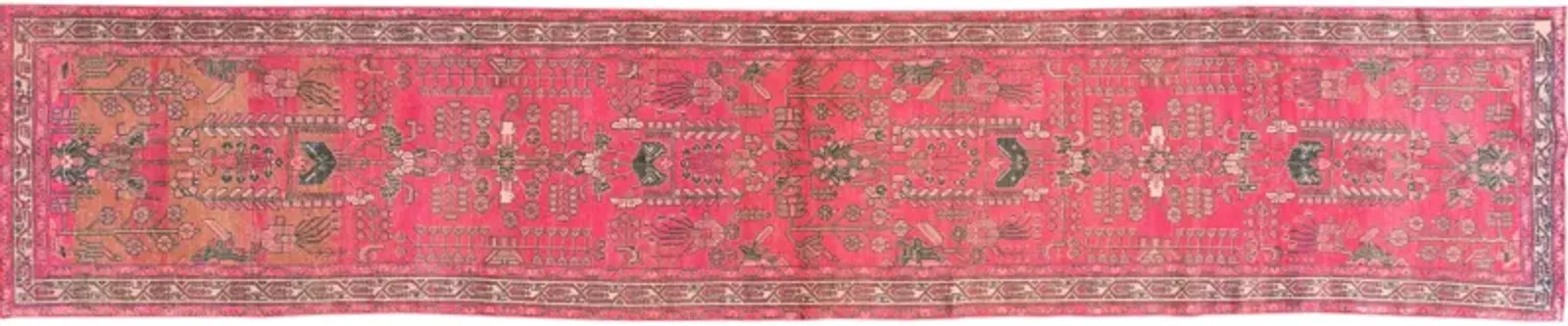 Vintage Persian Malayer Runner Rug - Apadana - Pink - Pink