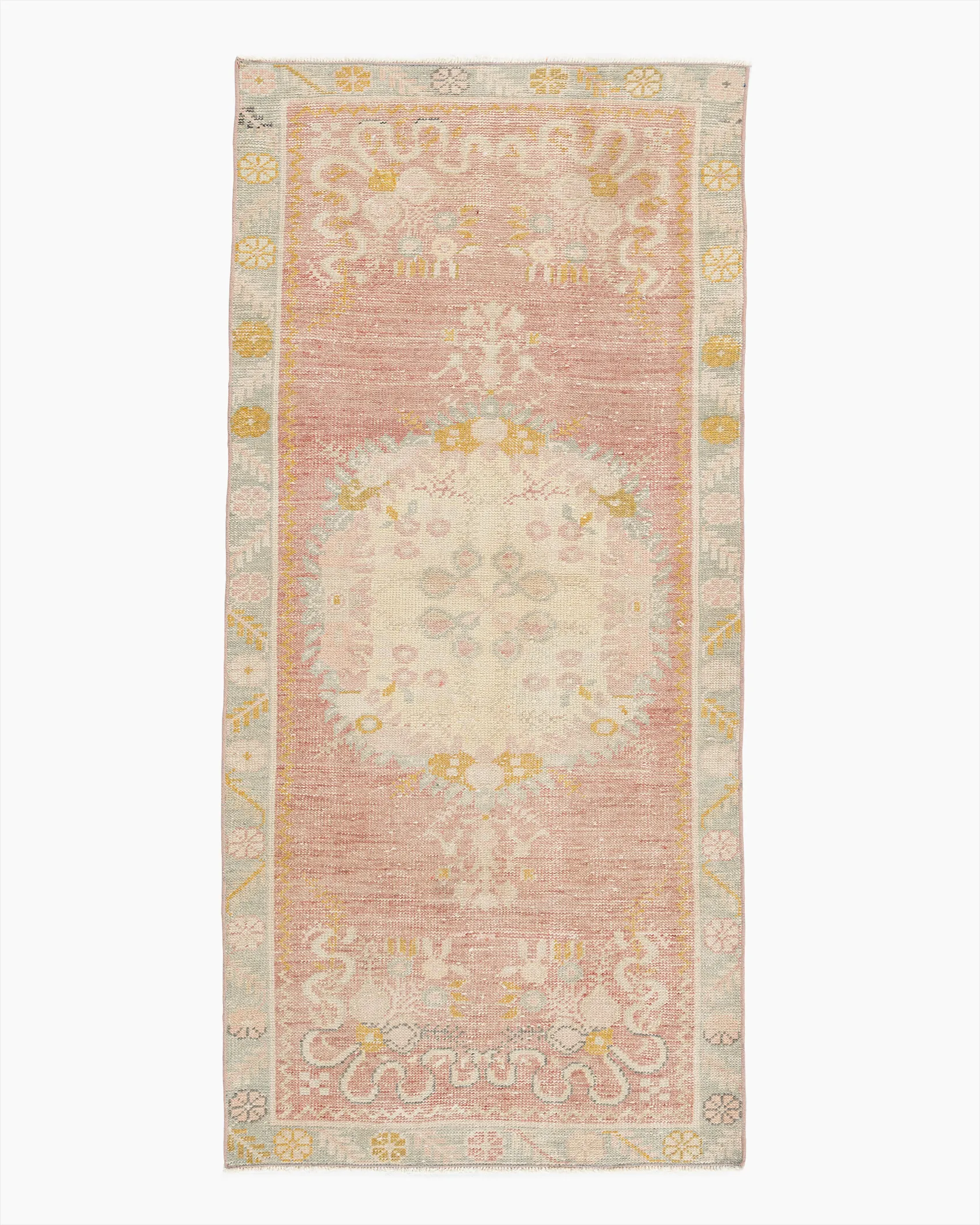 Turkish Oushak Area Rug 2'9 X 5'11 - Pink - Pink