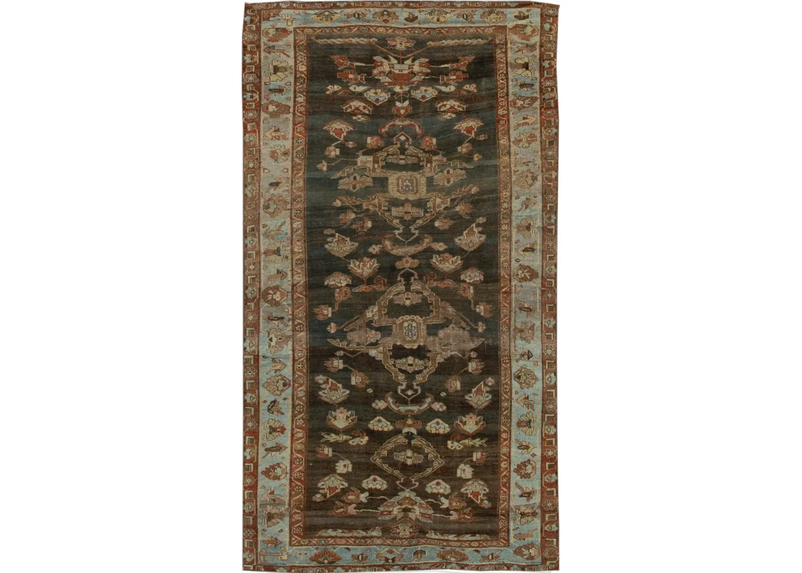 Antique Persian Bidjar Runner Rug - Apadana - Brown - Brown