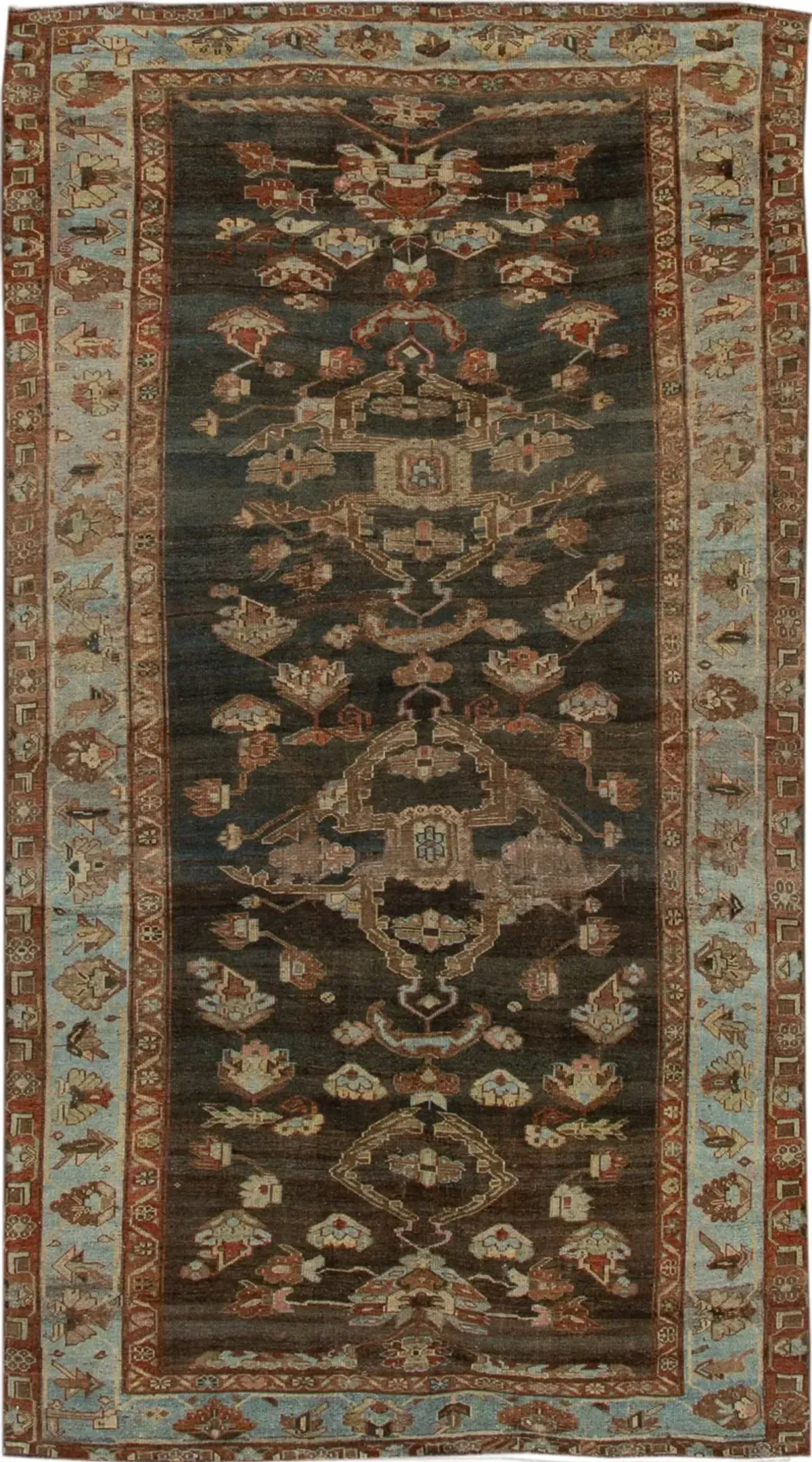 Antique Persian Bidjar Runner Rug - Apadana - Brown - Brown