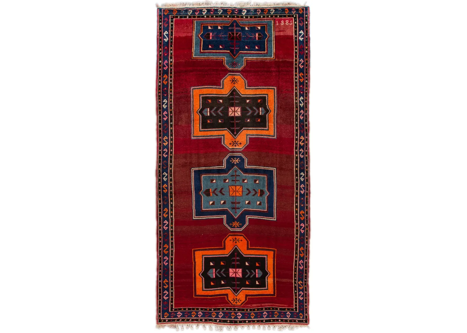 Vintage Turkish Tribal Runner Rug - Apadana - Red - Red