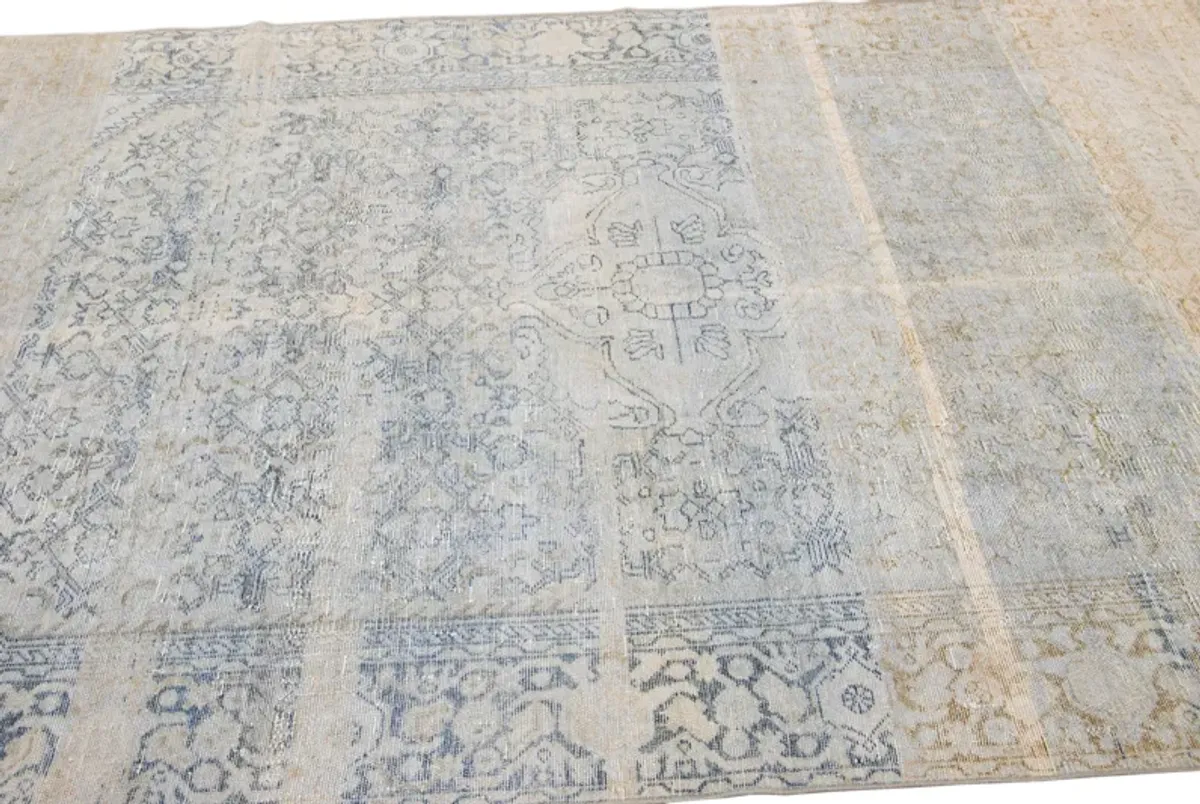 Antique Persian Mahal Runner Rug - Apadana - Blue - Blue