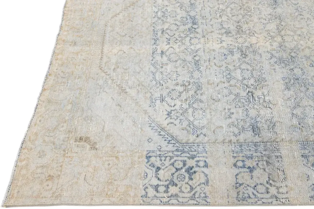 Antique Persian Mahal Runner Rug - Apadana - Blue - Blue