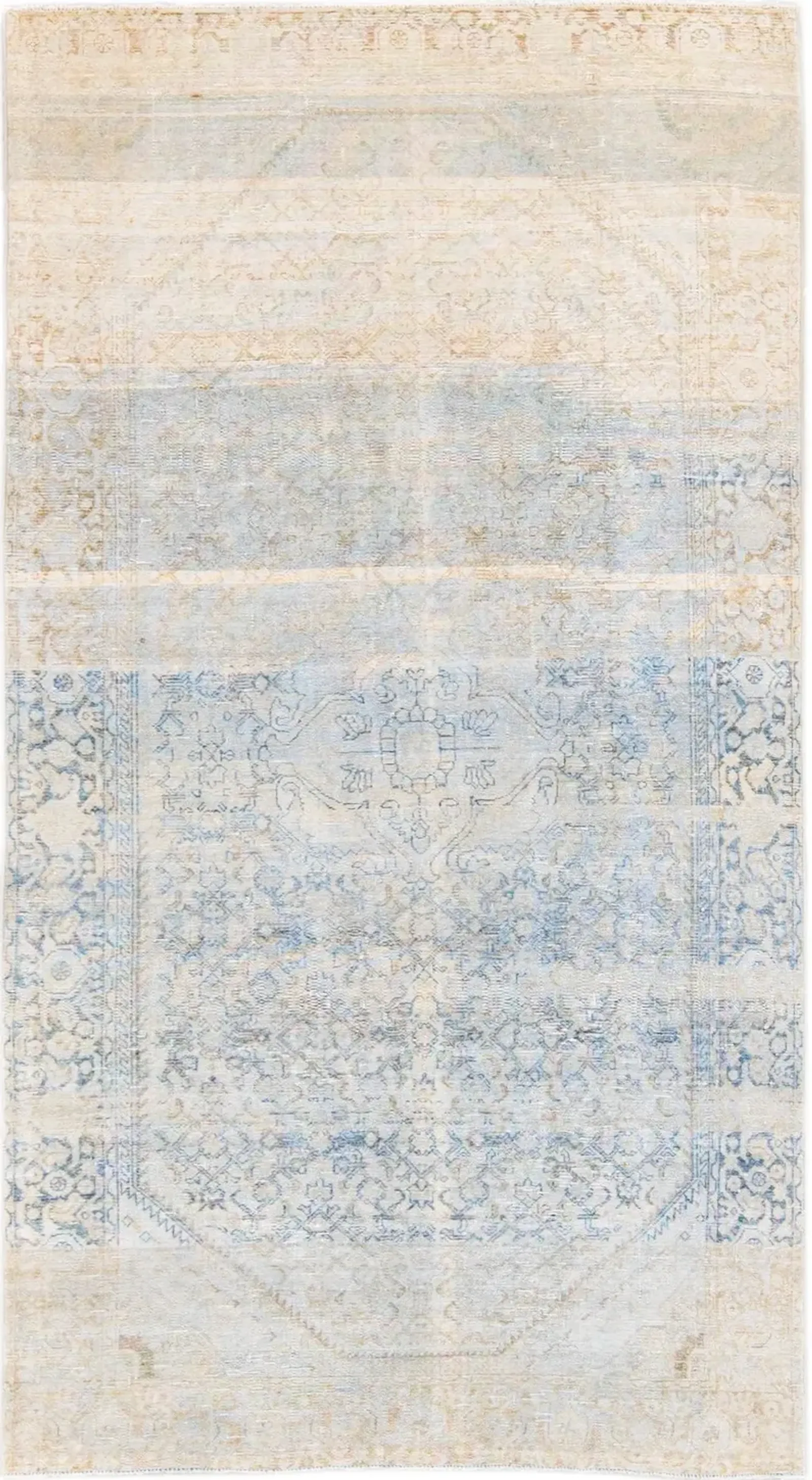 Antique Persian Mahal Runner Rug - Apadana - Blue - Blue