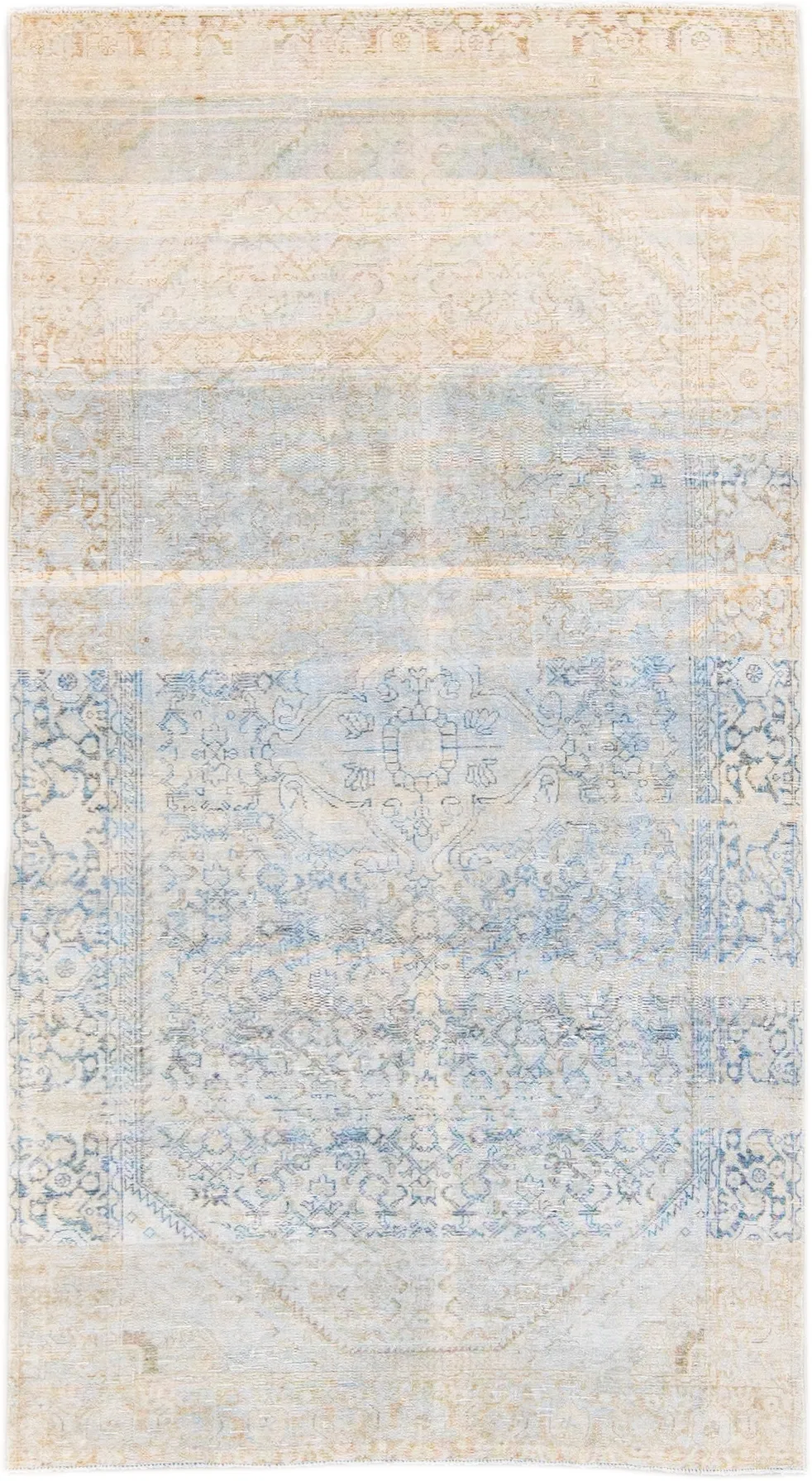 Antique Persian Mahal Runner Rug - Apadana - Blue - Blue