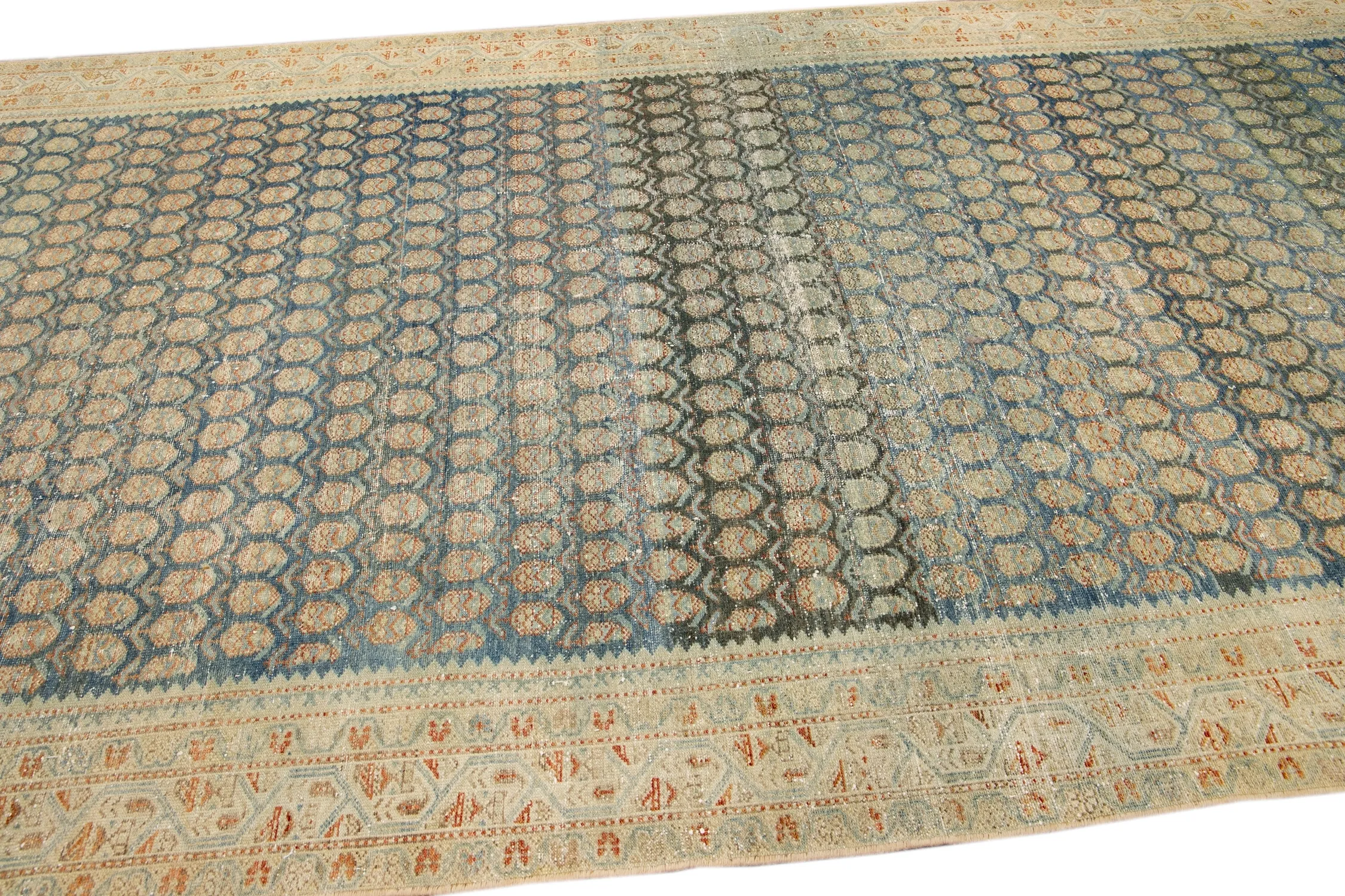 Antique Persian Malayer Runner 6'8"x16' - Apadana - Blue