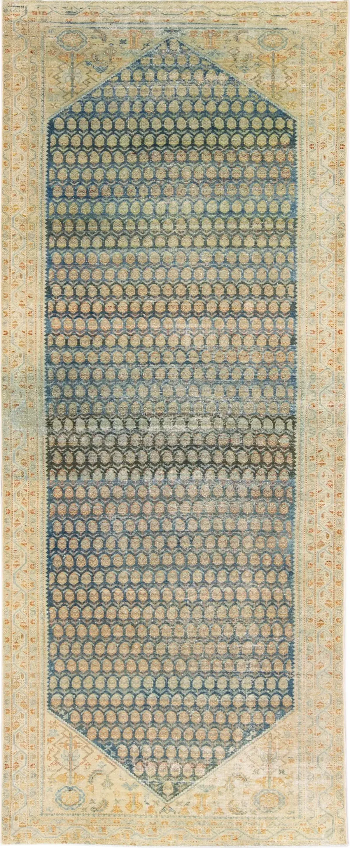 Antique Persian Malayer Runner 6'8"x16' - Apadana - Blue