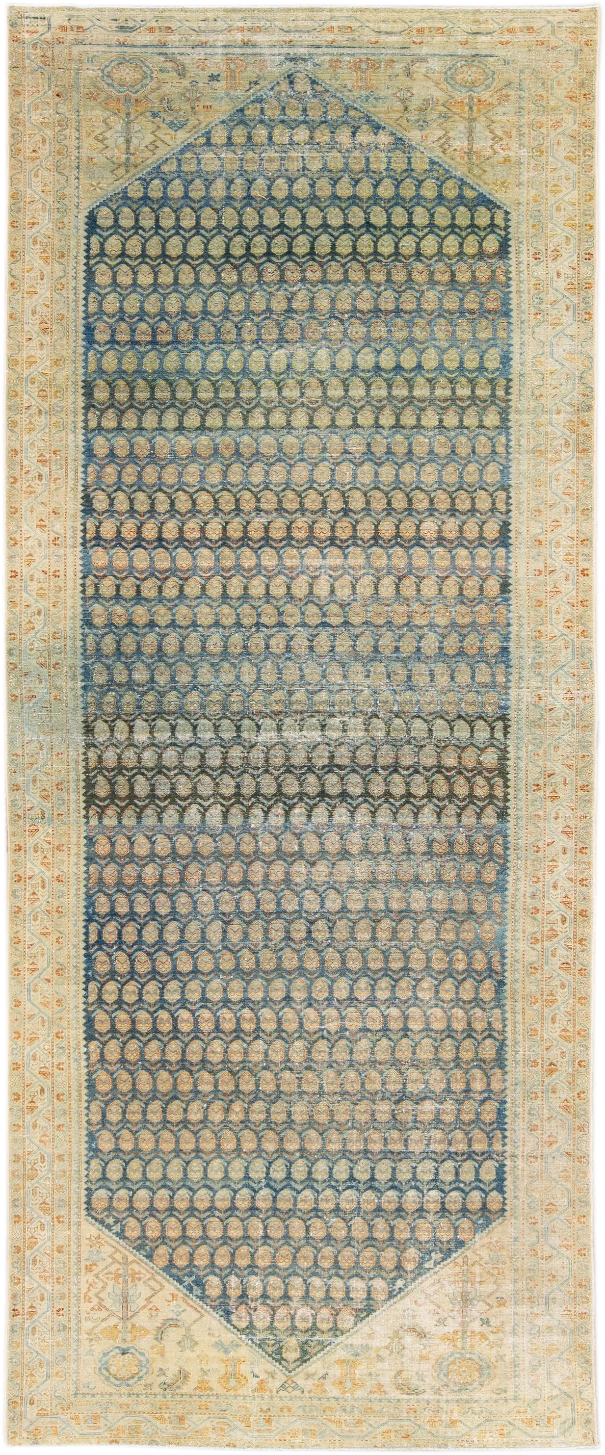 Antique Persian Malayer Runner 6'8"x16' - Apadana - Blue