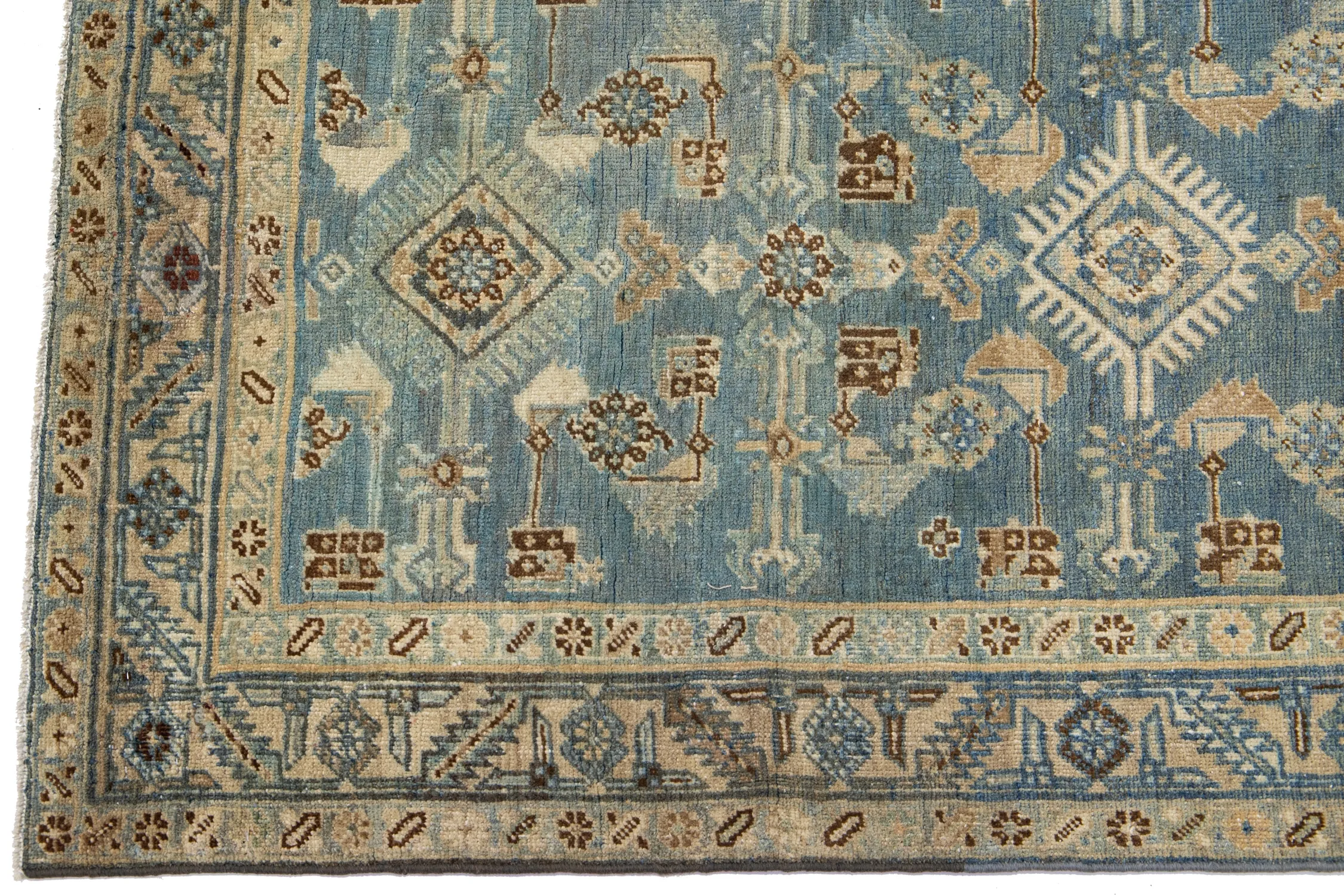 Vintage Persian Malayer Runner Rug - Apadana - Blue - Blue