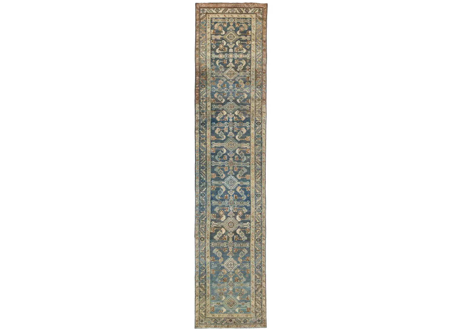 Vintage Persian Malayer Runner Rug - Apadana - Blue - Blue