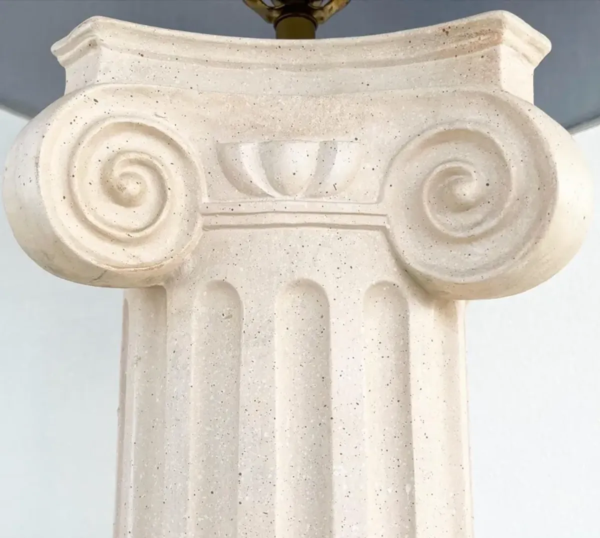 1970s Plaster Column Lamp w/Shade - C the Light Interiors