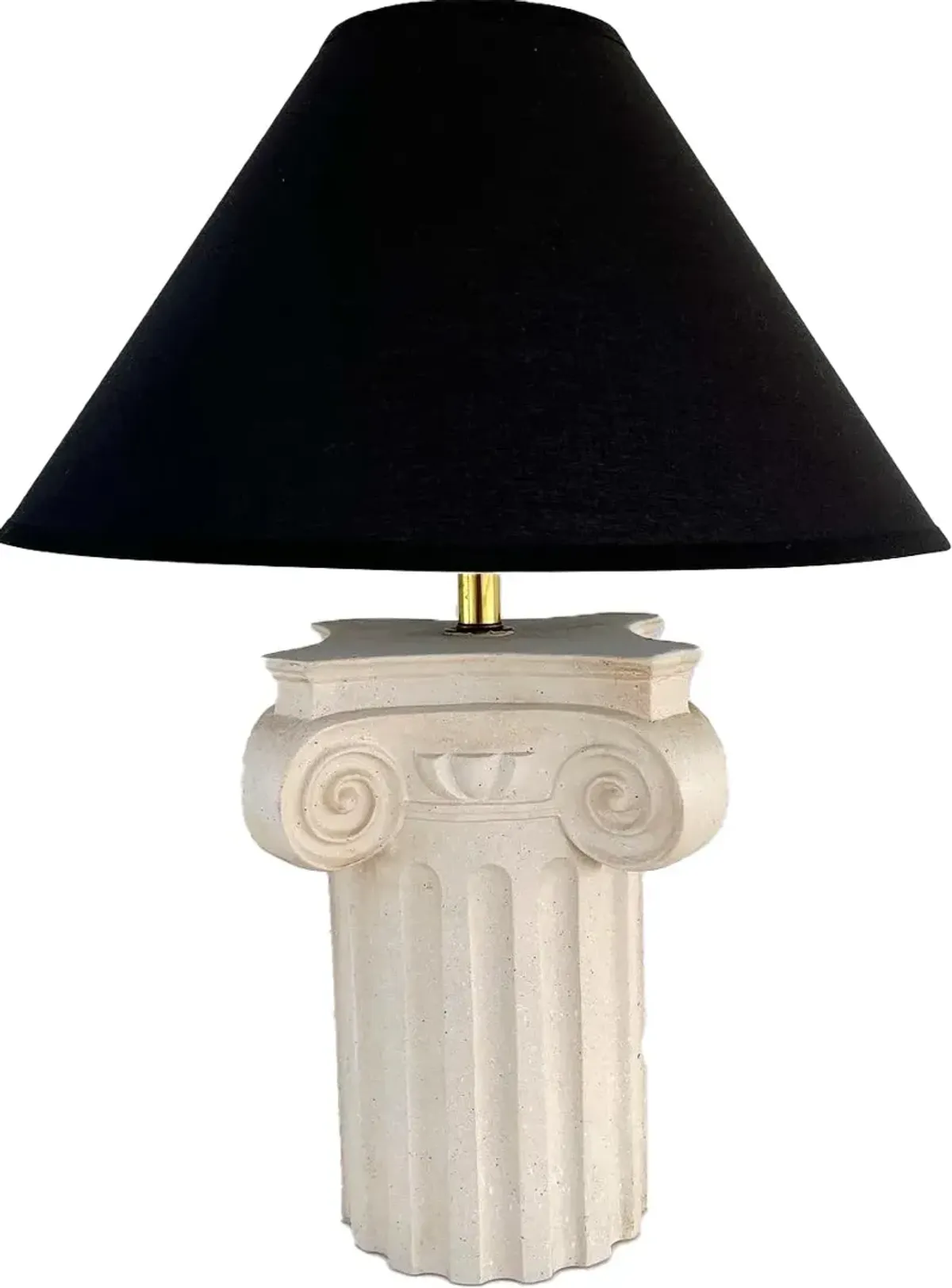 1970s Plaster Column Lamp w/Shade - C the Light Interiors