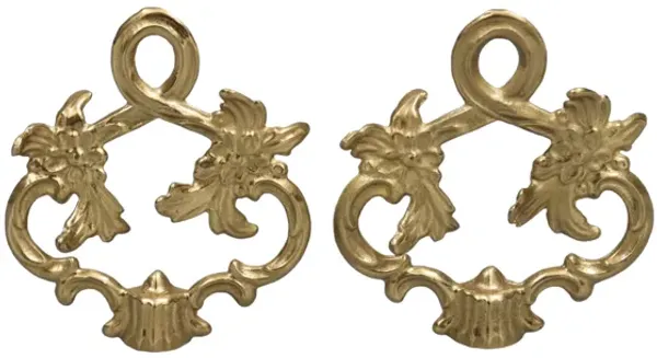 Rocaille Loop Brass Lamp Finials - a Pair By Interesting Things - Gold - Fits a standard size lamp harp