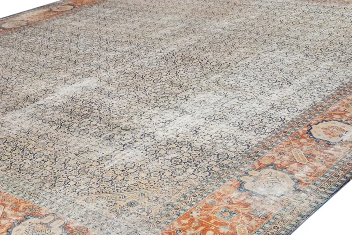 Antique Persian Tabriz Floral Rug - Apadana - Gray - Gray