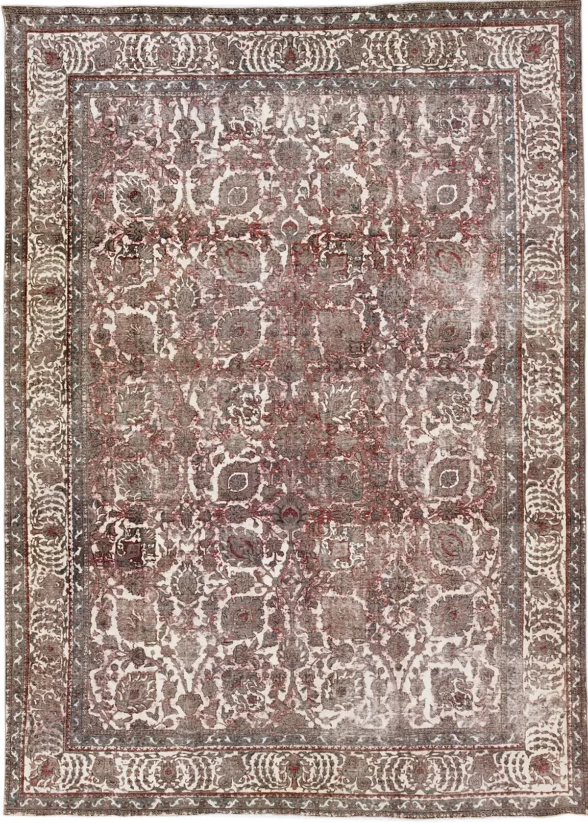 Vintage Persian Floral Rug - Apadana - Brown - Brown