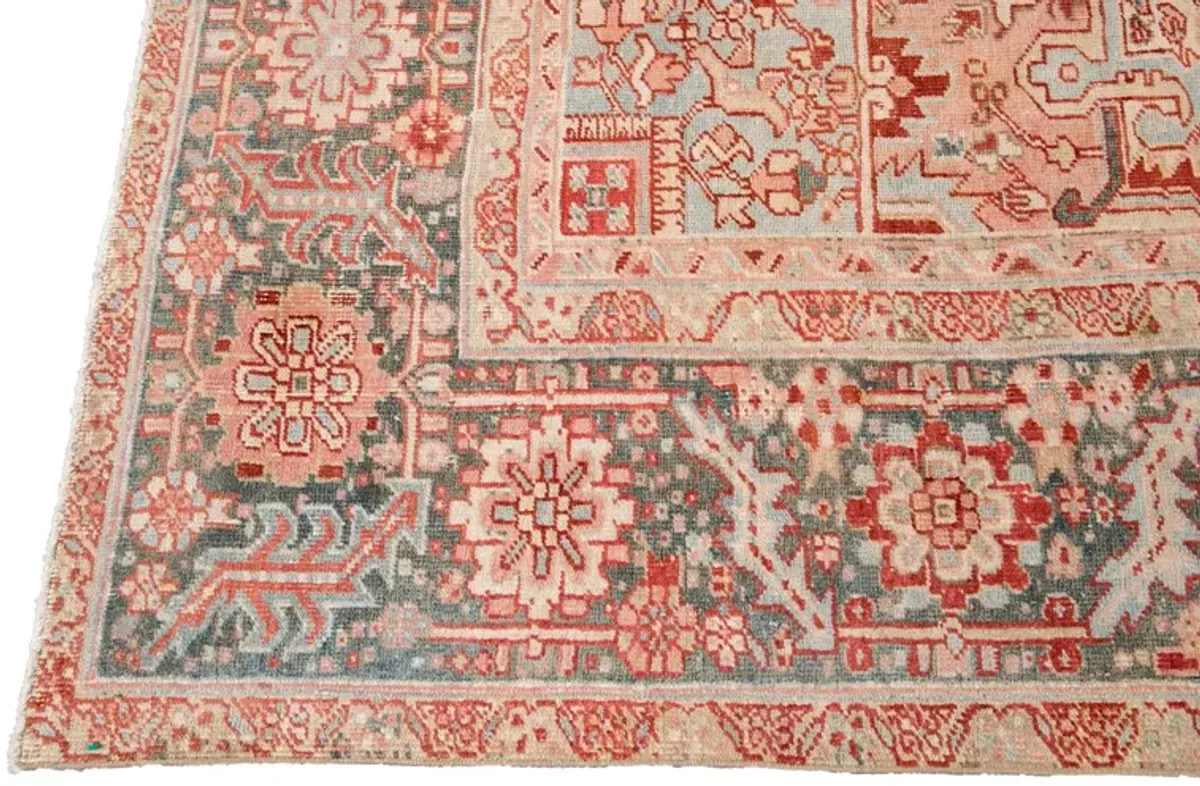 Vintage Persian Heriz Medallion Rug - Apadana - Pink - Pink