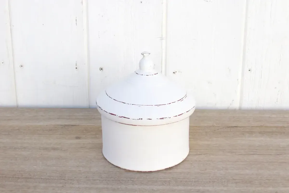 Dumri Farmhouse Indian Box with Lid - de-cor - white