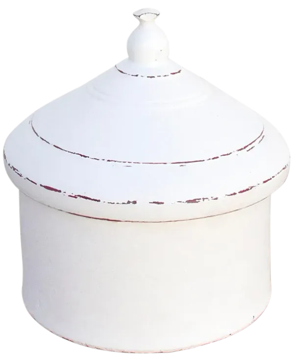 Dumri Farmhouse Indian Box with Lid - de-cor - White