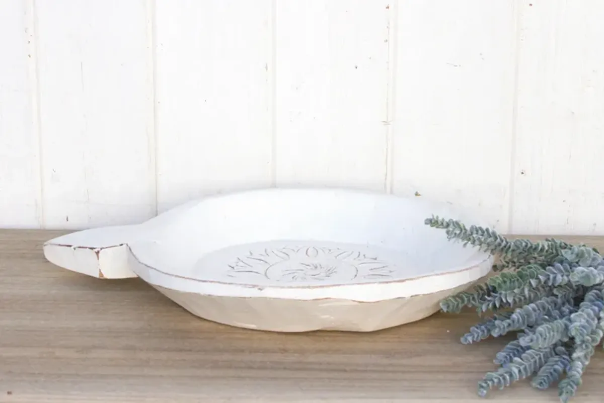 Ahir Vintage White Dough Bowl - de-cor