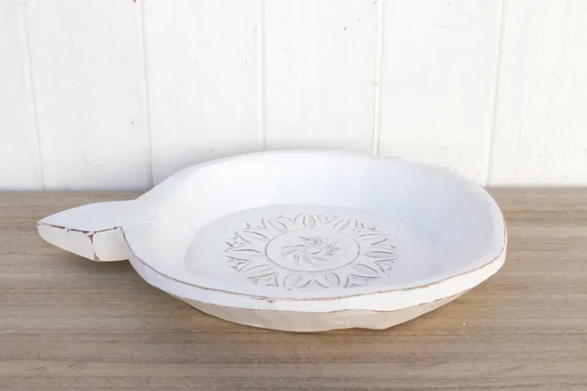 Ahir Vintage White Dough Bowl - de-cor