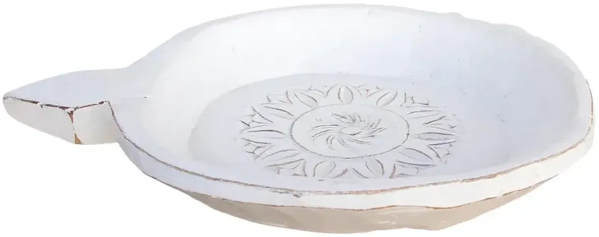 Ahir Vintage White Dough Bowl - de-cor