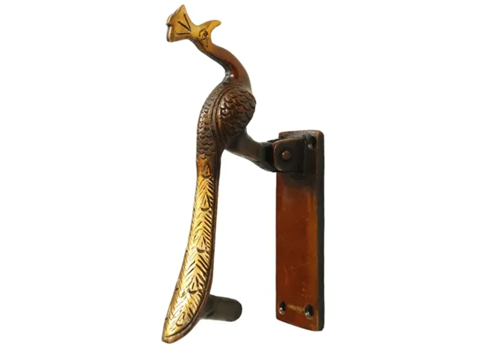 Red Brass Peacock Door Knocker - Interesting Things