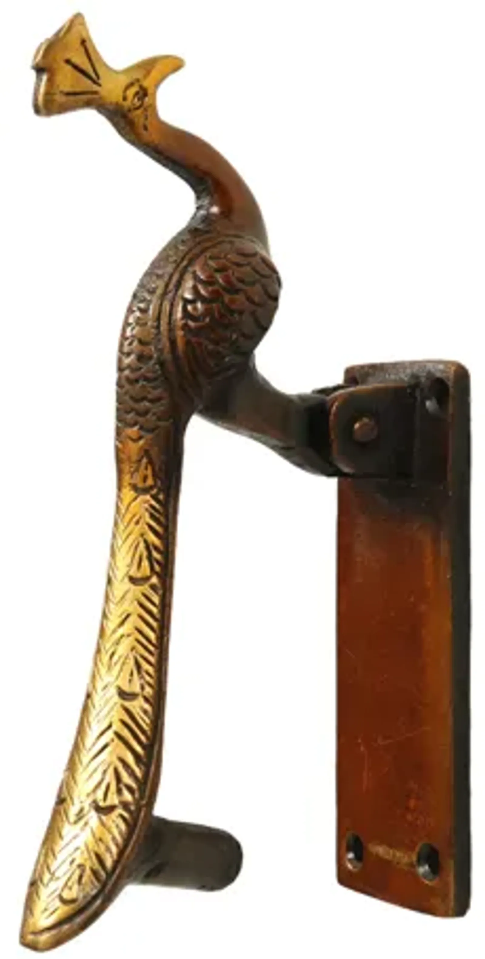 Red Brass Peacock Door Knocker - Interesting Things