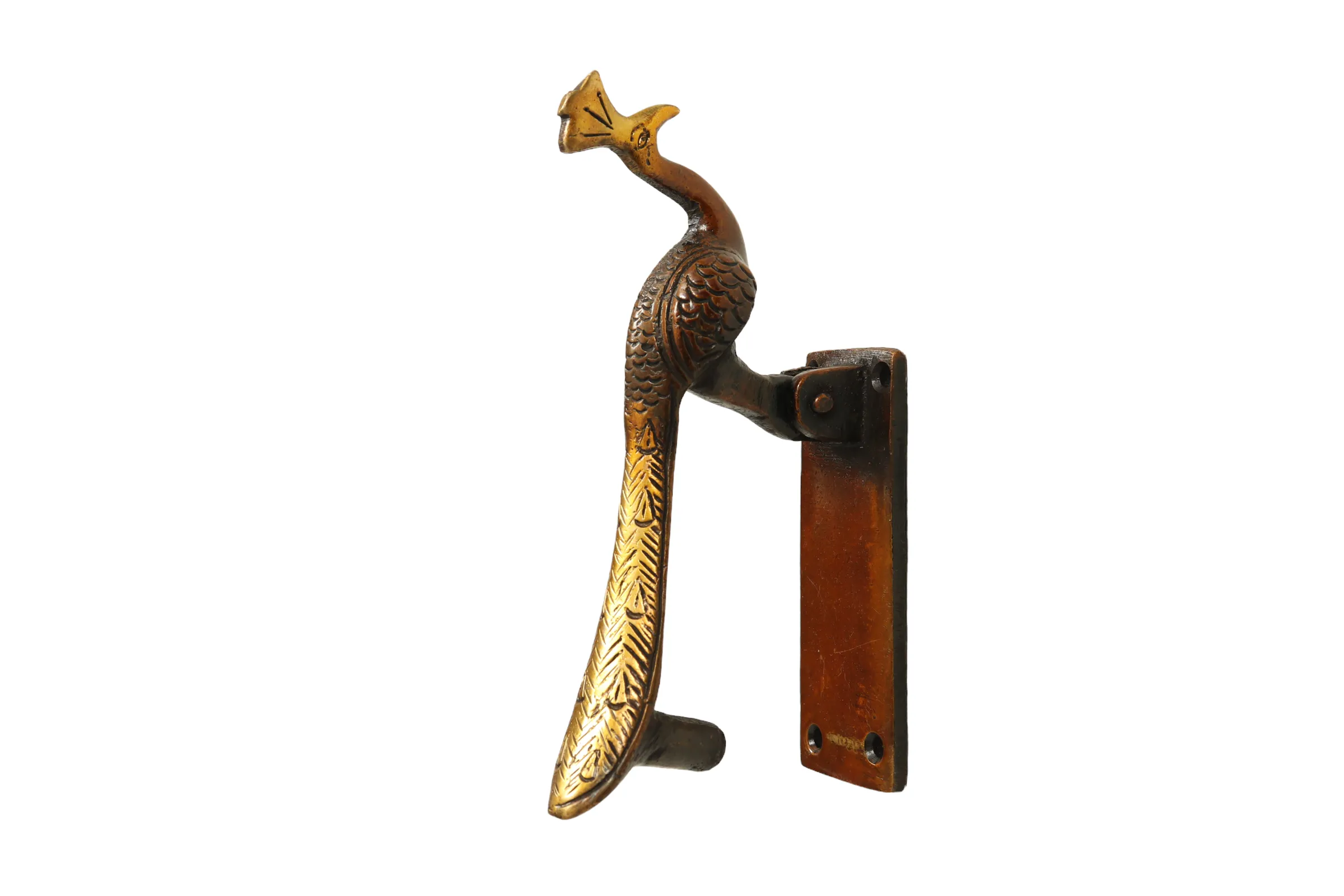 Red Brass Peacock Door Knocker - Interesting Things