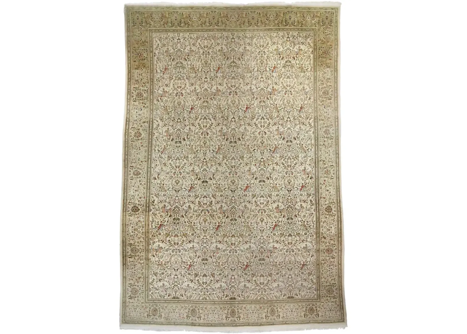 Vintage Persian Tabriz Rug - 14'7 x 21'9 - Esmaili Rugs & Antiques - Beige - Beige