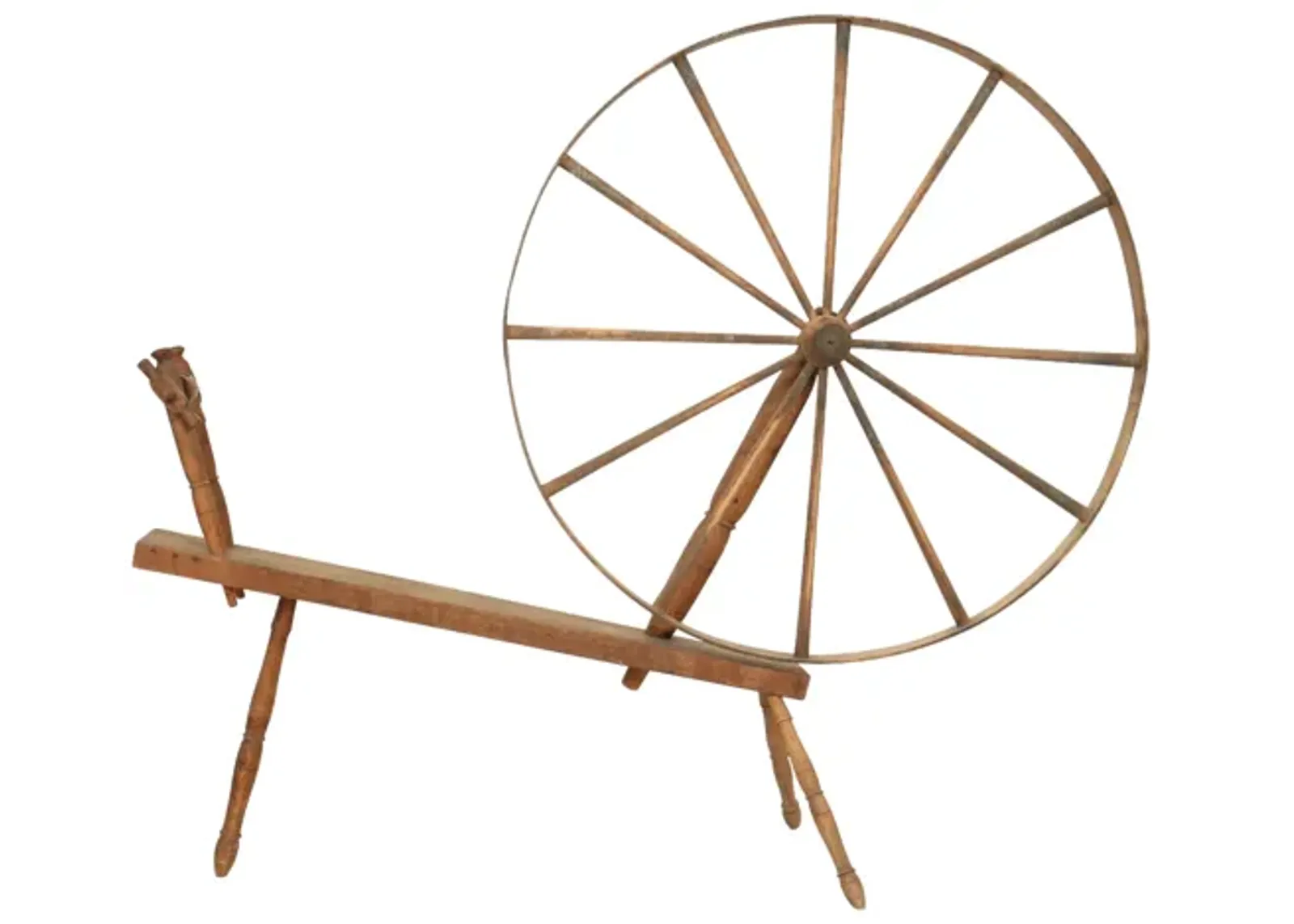 J Platt Great Wheel Spinning Wheel - Interesting Things - Brown