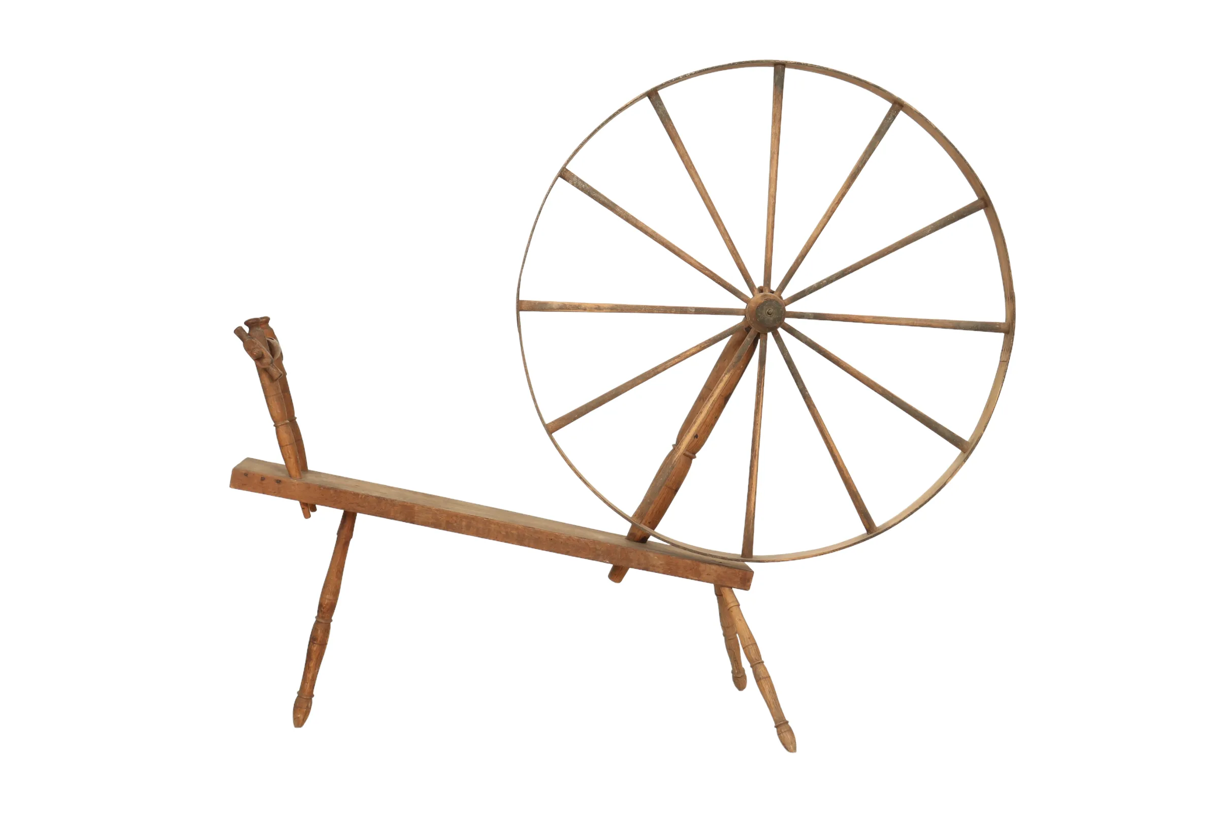 J Platt Great Wheel Spinning Wheel - Interesting Things - Brown