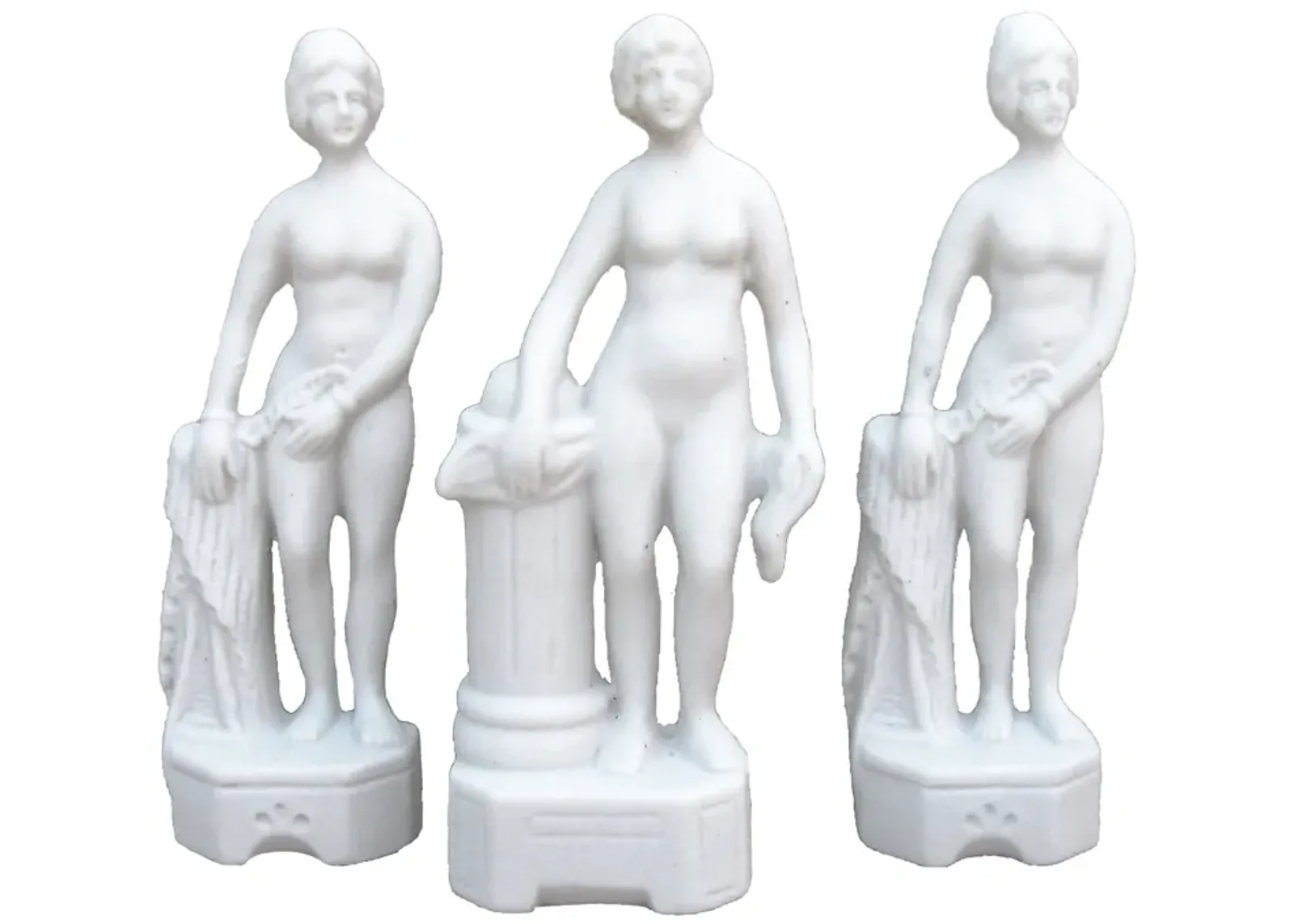 Classical Bisque Porcelain Figurines Set of 3 - Chez Vous - white