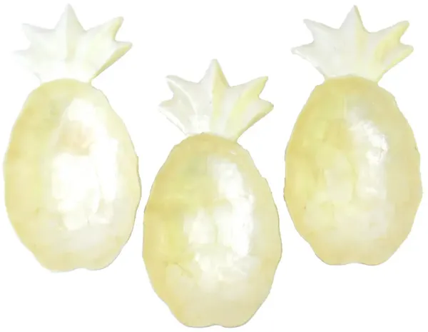Pineapple Form Decorative Bowls - Set of 3 - Chez Vous - Yellow