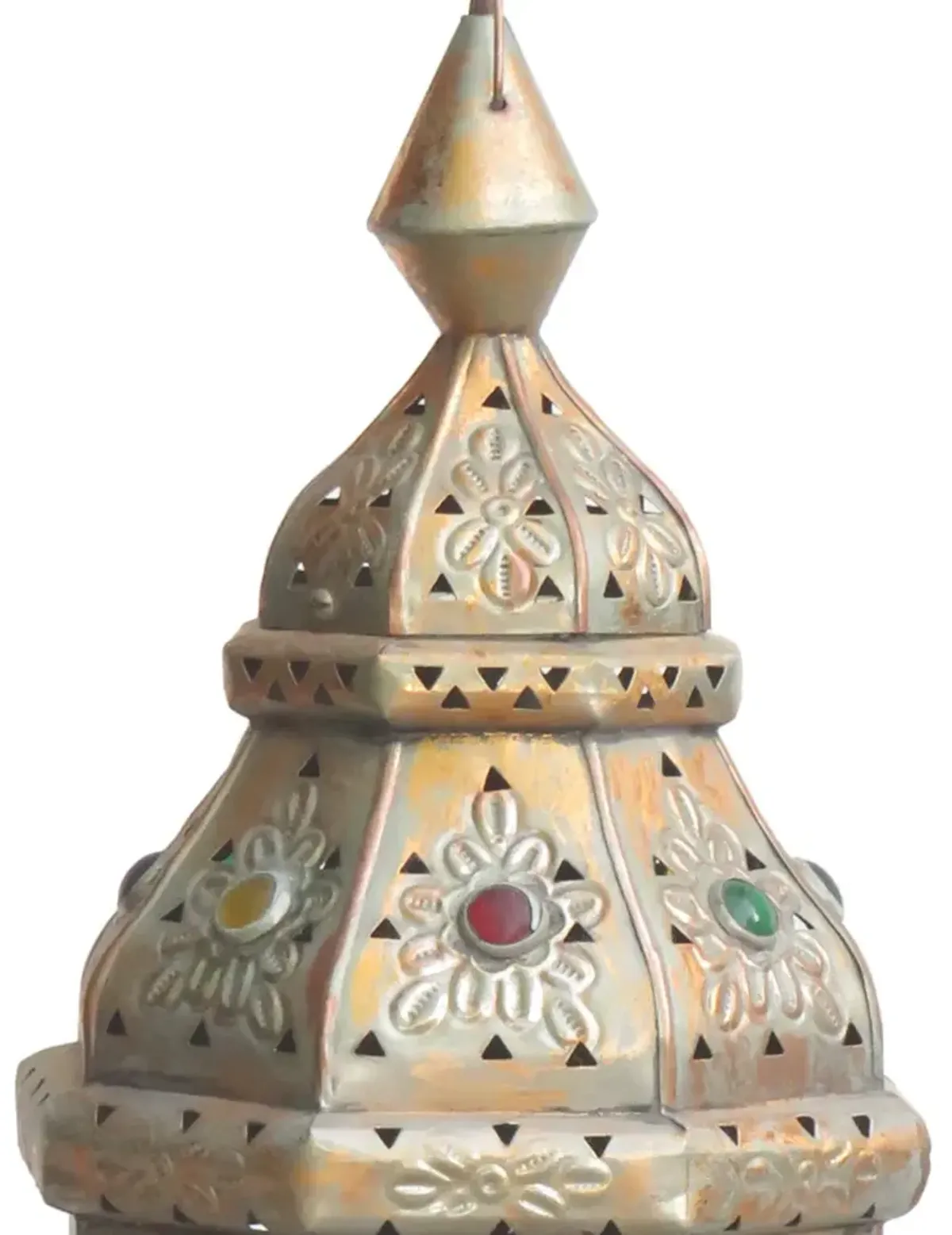 Boho Chic Moroccan Hanging Lantern Light - Chez Vous - Brown