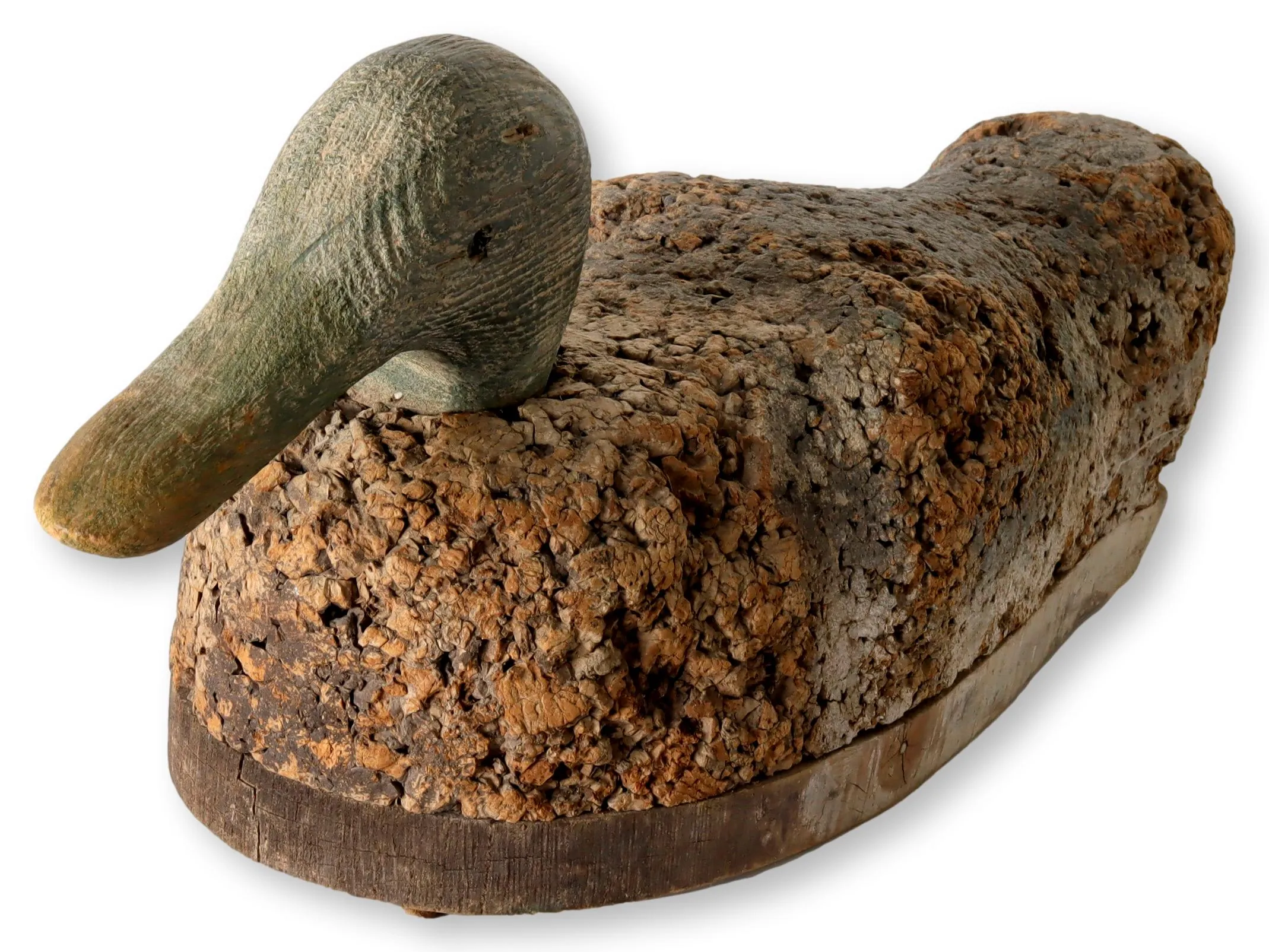 Antique New England Cork Duck Decoy - New England Mercantile - Brown