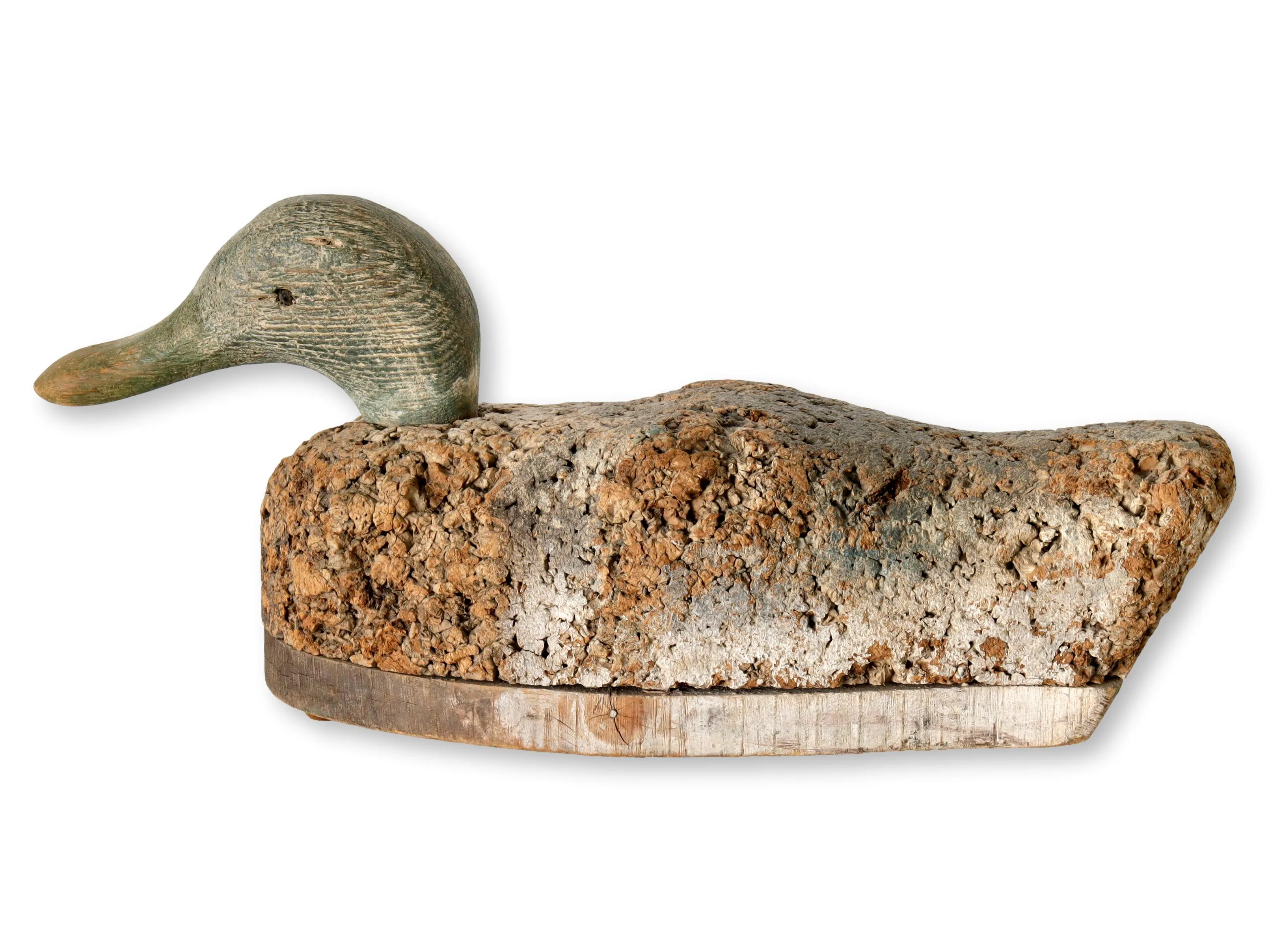 Antique New England Cork Duck Decoy - New England Mercantile - Brown