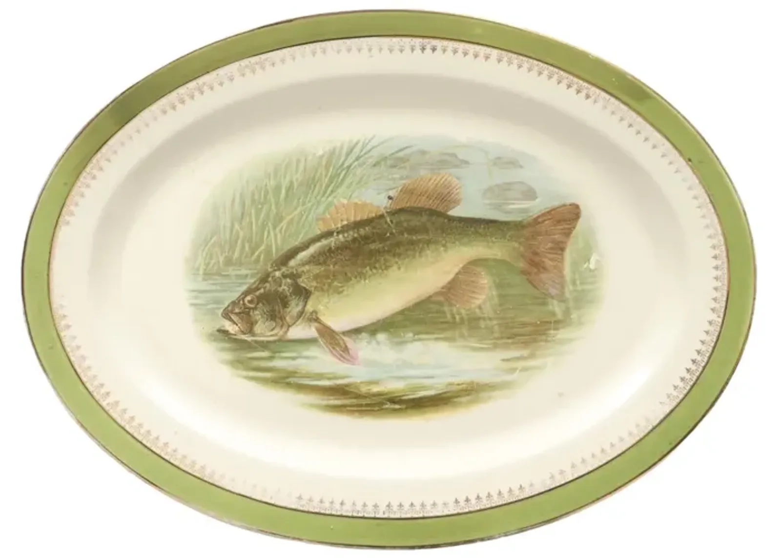 Austrian Ceramic Fish Serving Platter - Interesting Things - Green