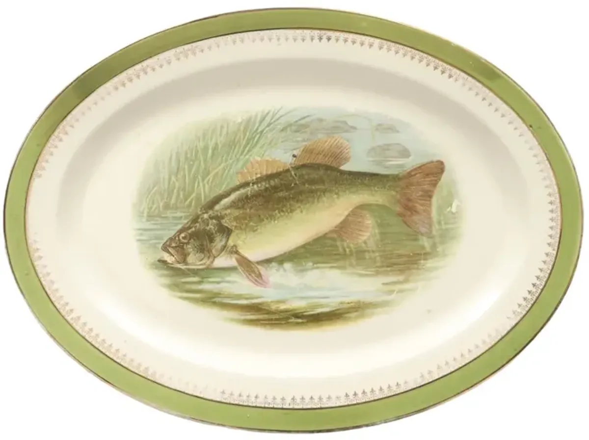 Austrian Ceramic Fish Serving Platter - Interesting Things - Green