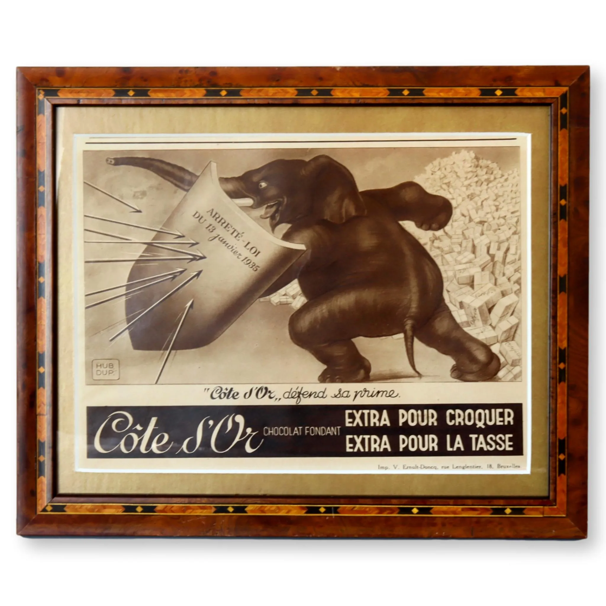 Vintage French Chocolate Advertisement - New England Mercantile - Brown