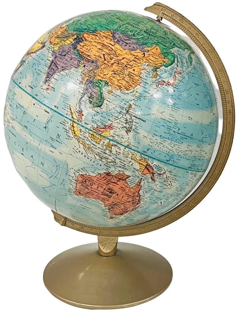 1980s Replogle Globe - Eat Drink Home - Blue