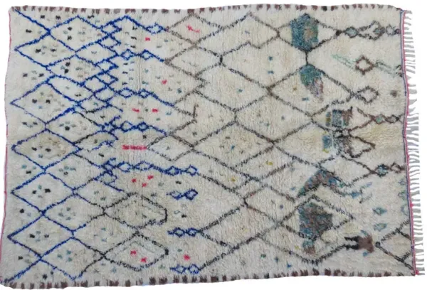 Midcentury Azilal Rug - Habibi Imports - Blue - Blue