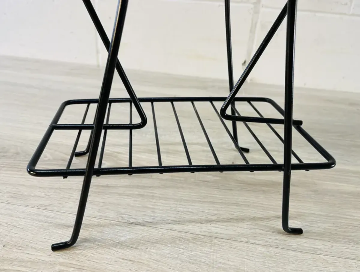 Black Metal Wire Magazine Stand - 2-b-Modern