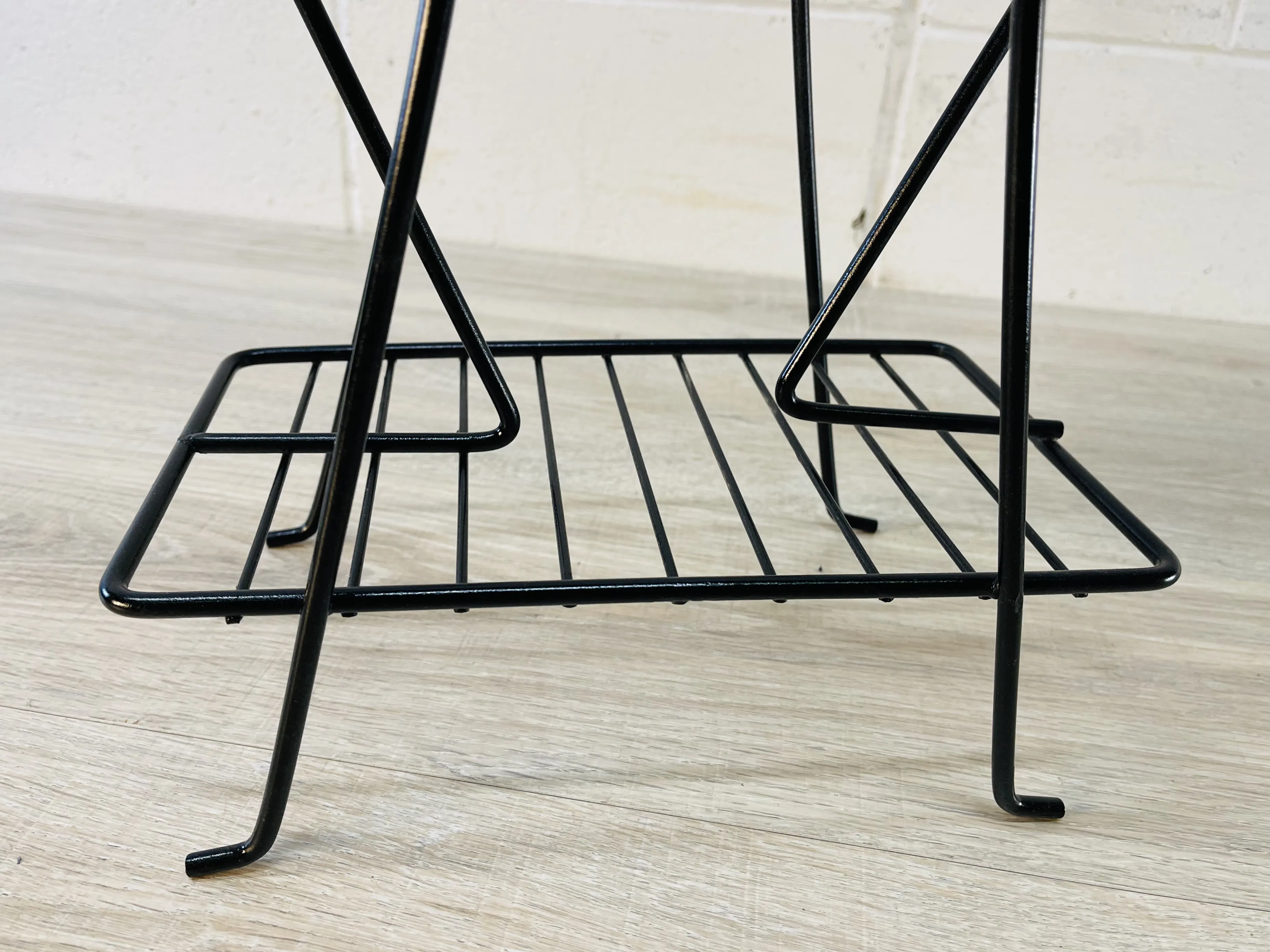 Black Metal Wire Magazine Stand - 2-b-Modern