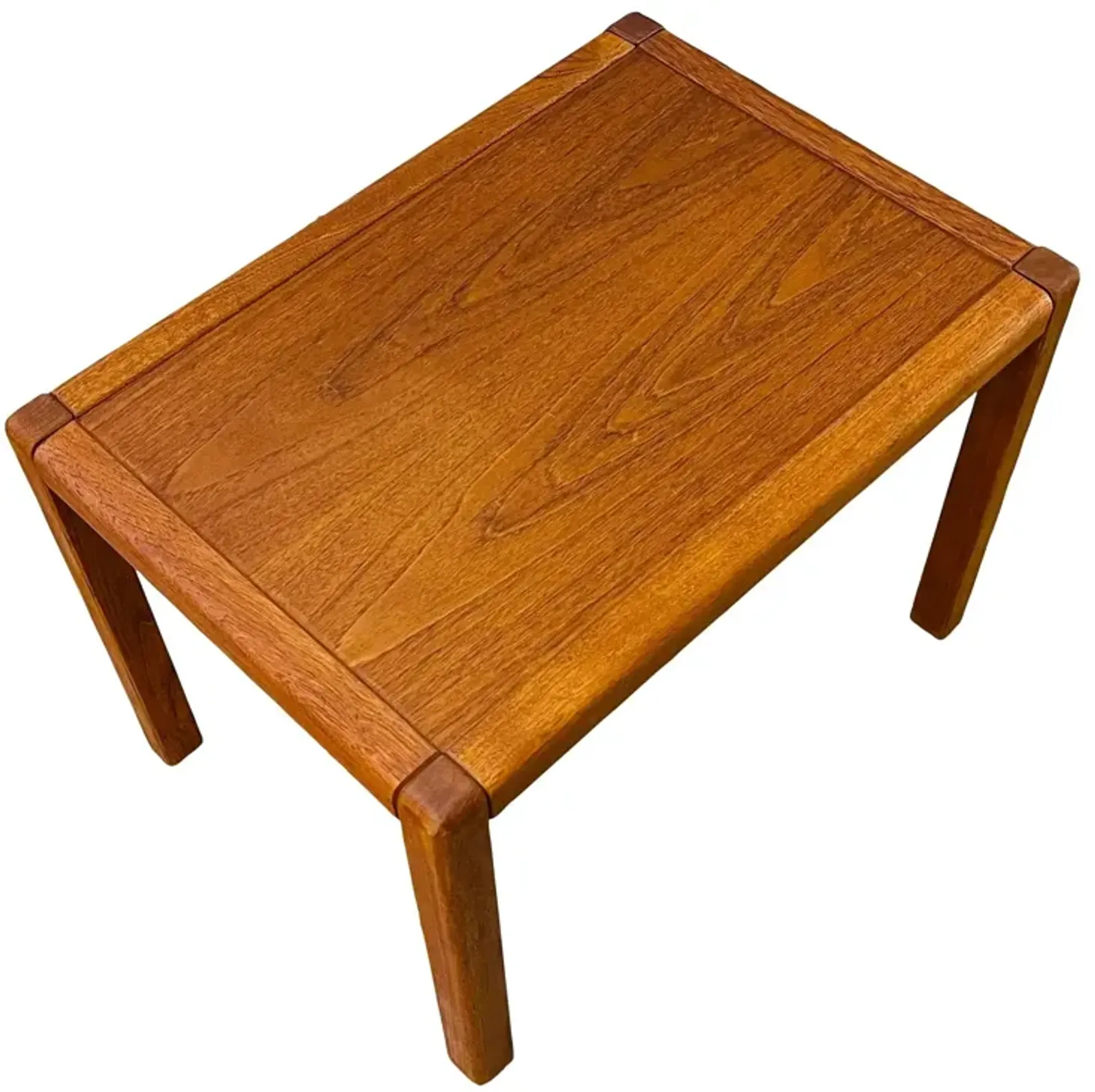 Teak Rectangular Side Table - 2-b-Modern - Brown