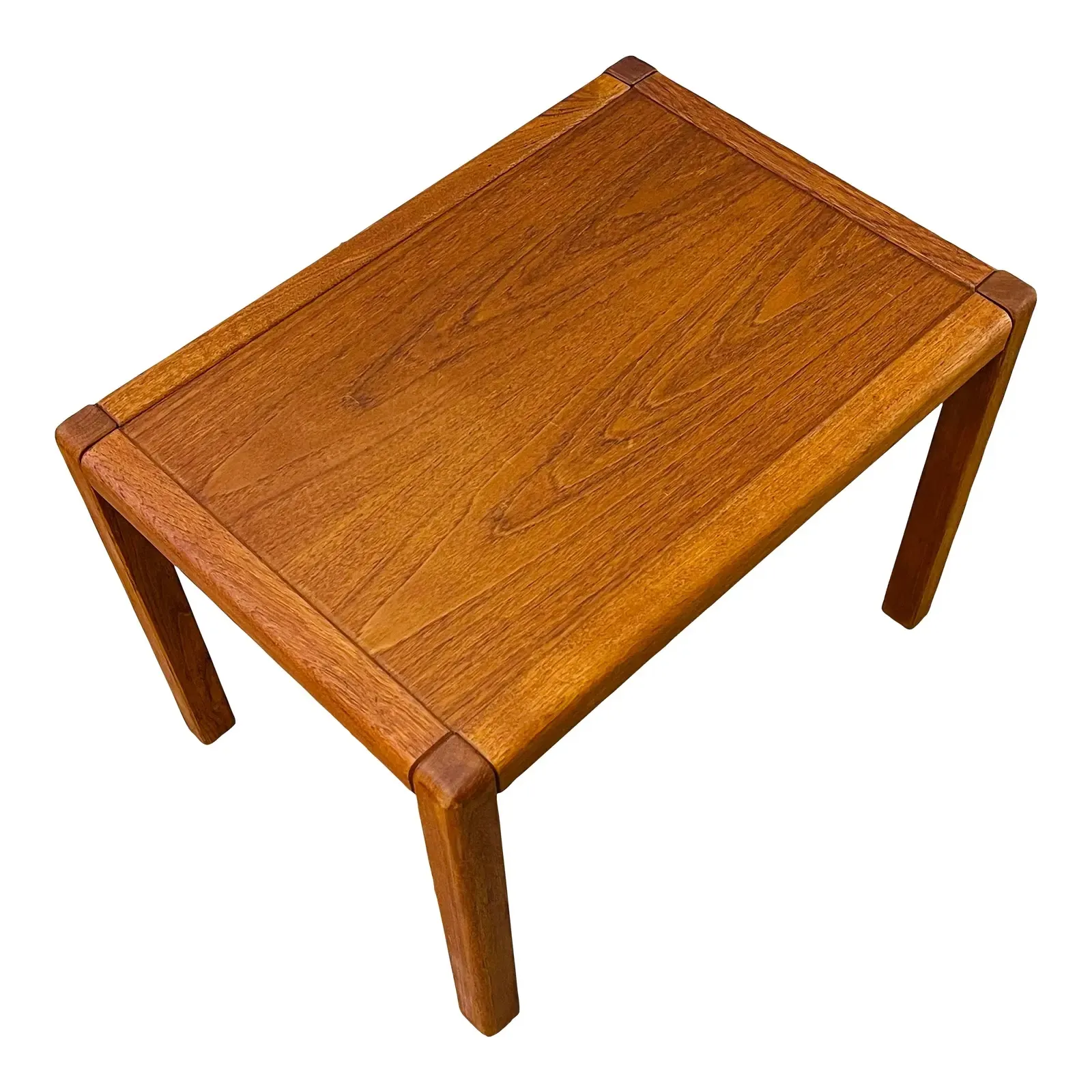 Teak Rectangular Side Table - 2-b-Modern - Brown