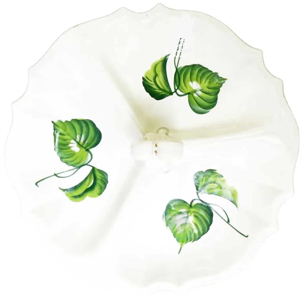 Green & White 3-part Serving Platter - Chez Vous