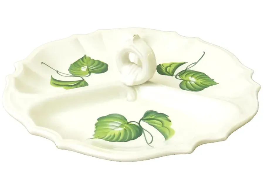 Green & White 3-part Serving Platter - Chez Vous